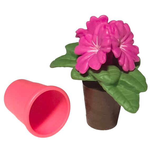 American Girl Doll Light Pink Garden FLOWER & PLANT POT 2PC Doll Accessory Set - Picture 2 of 6